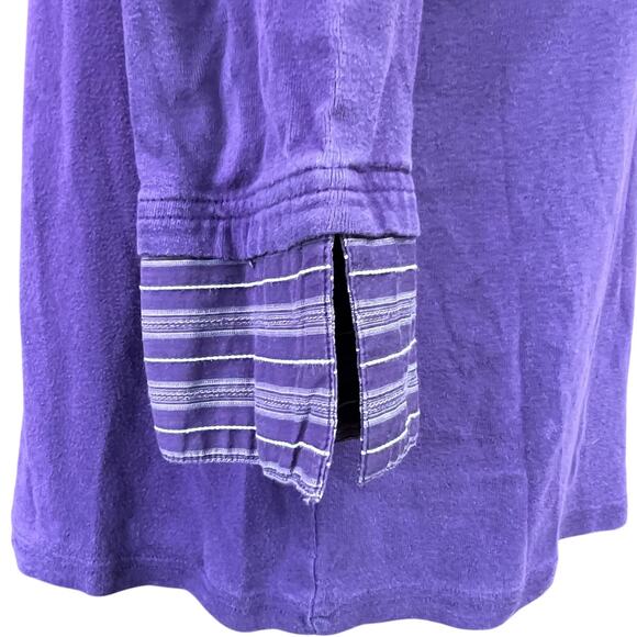 Lane Bryant Faux Layered 3/4 Sleeve Collar Blouse V Neck Plus Size 14/16 Purple - Picture 4 of 15